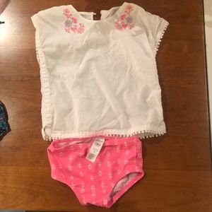 NWOT cover up and bikini bottom